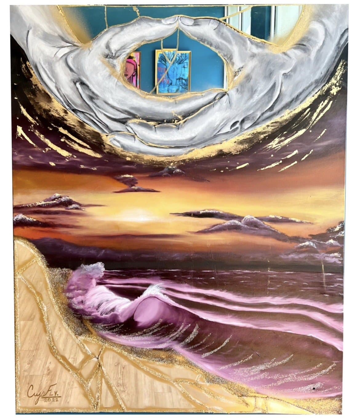 Sacral, 2023 — Oil and Mirror.